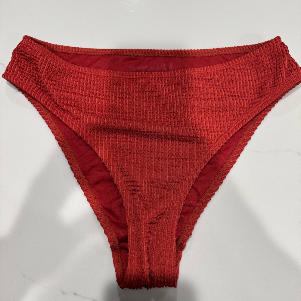 Red Textured Bikini set